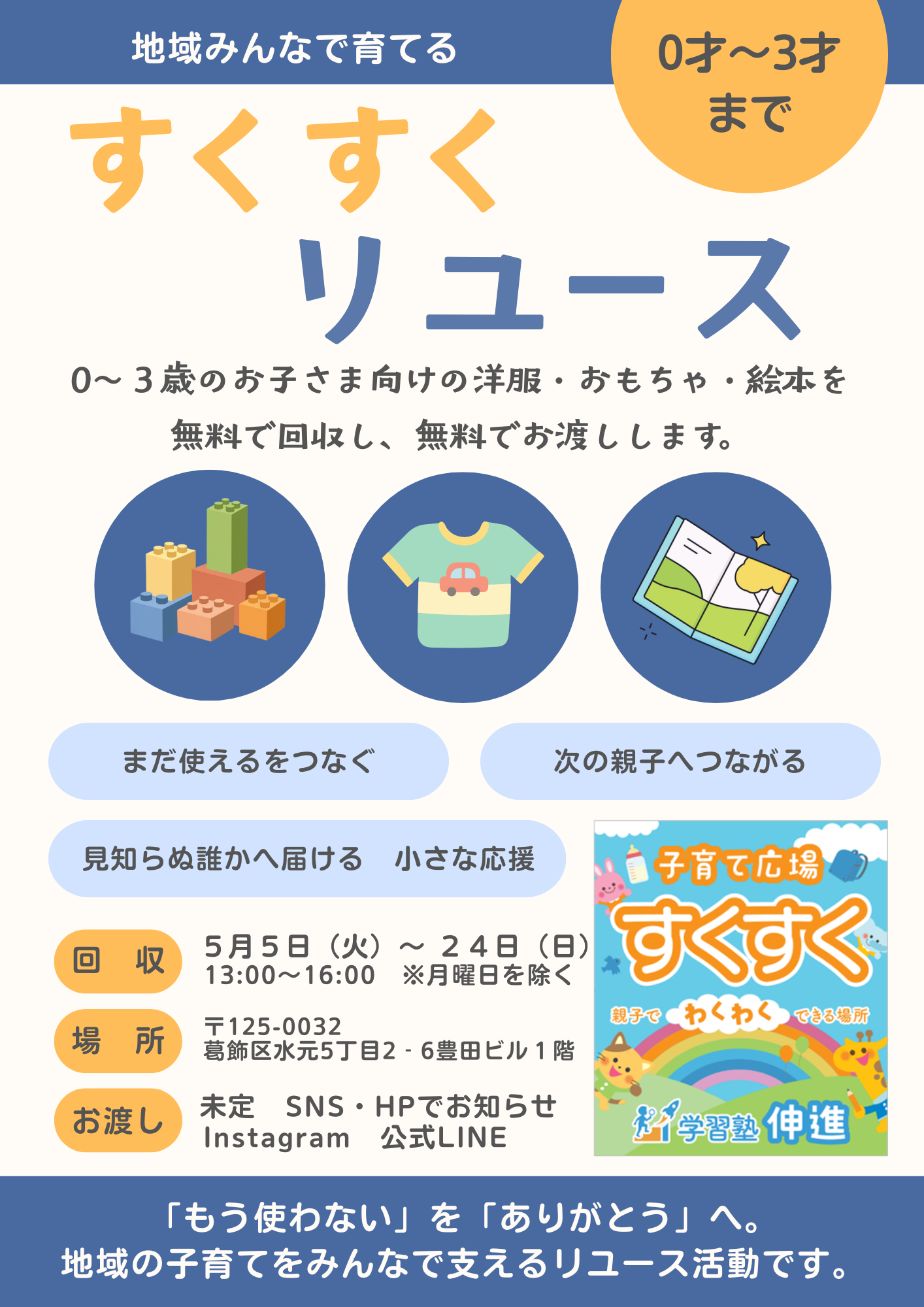 すくすくリユースのA4チラシ